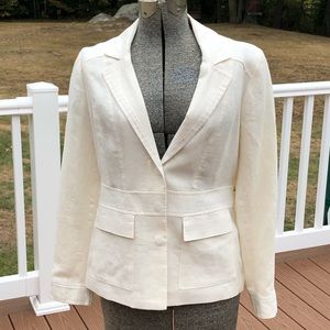 Cream Size 4 Linen Coldwater Creek suit jacket